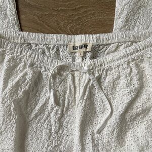 djerf avenue broderie pants white